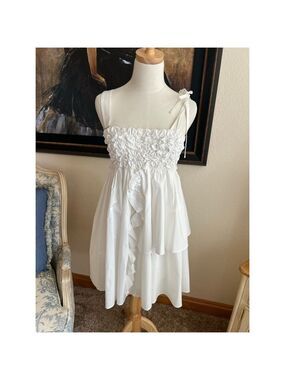 NWT VIVETTA White Ruffled Mini Dress M